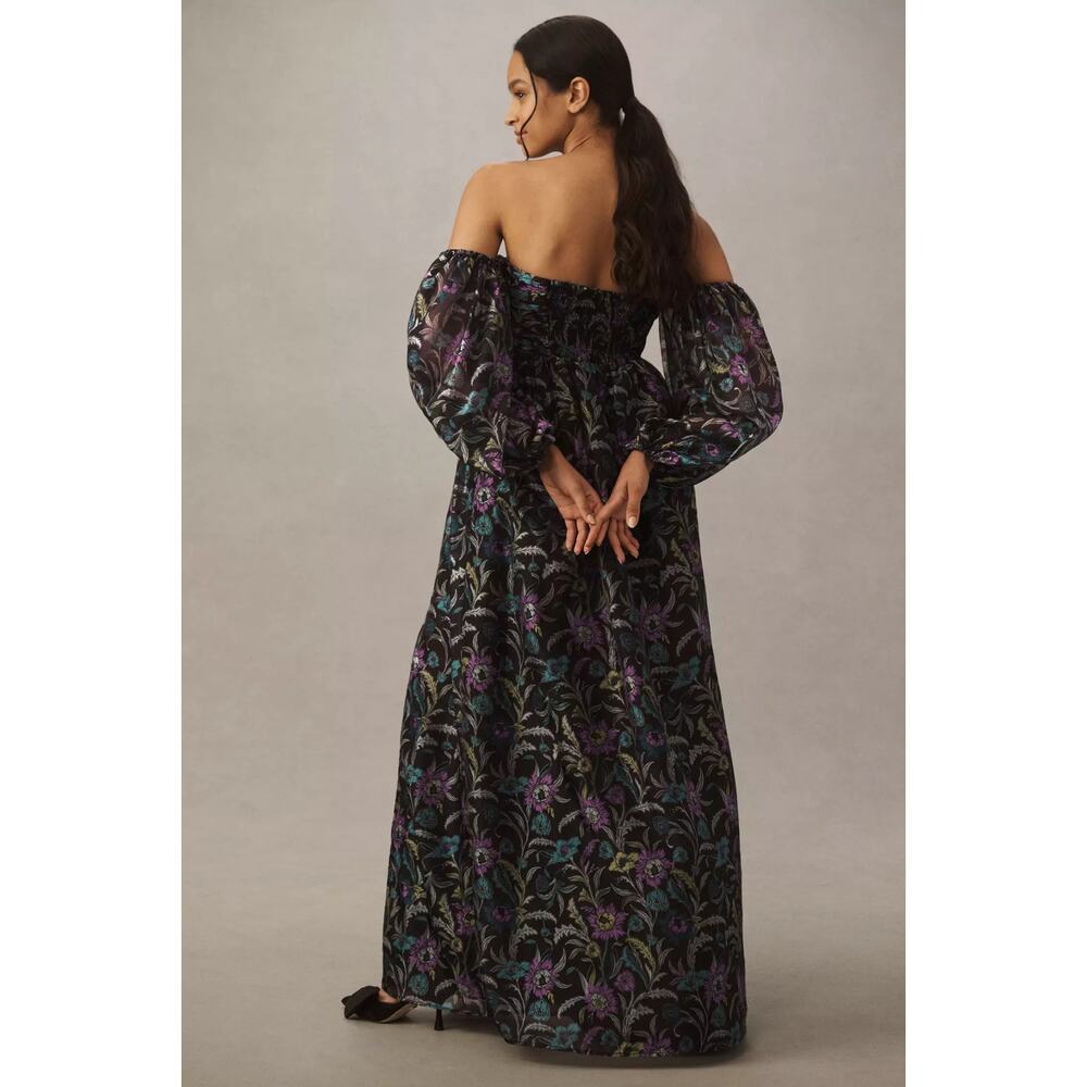 BHLDN Alissa Off-The-Shoulder Organza Maxi Dress Small - Picture 3 of 4